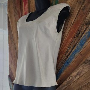 Vintage Clayden by Marian Clayden padded shoulders silk top/blouse Sz S